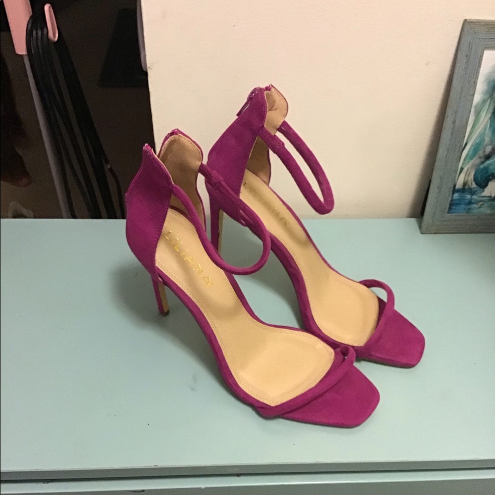 Purple Strappy Stiletto Heels
